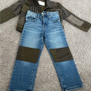 Banana Republic Blue Jeans with Olive Patches